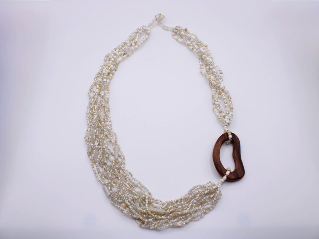 Collana Goccia – Collana multifilo con inserto in legno ebano Surya