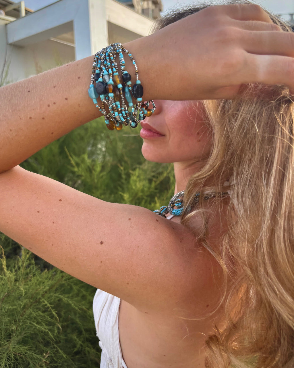 Bracciale Multifilo – Bracciale multifilo in perline e pietre naturali Surya